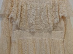 Gunne Sax Vintage 1970’s Cream Lace Wedding Dress Maxi Prarie Western Size 13