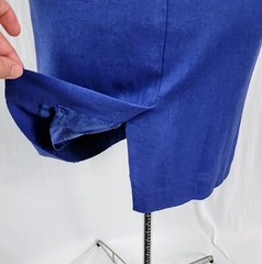 Vintage Jacqueline Ferrar Blue Pencil Skirt w Lining in Rayon/Linen Blend Size 6