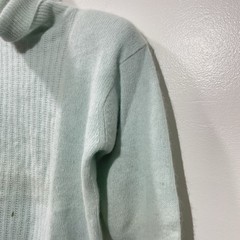 Liz Claiborne Petites Light Aqua Wool Angora Turtleneck Sweater Padded Size P
