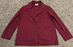 VTG ‘The Fashion Place’ Sears Red Blazer Jacket 2 Pocket 2 Button A49