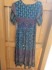 Vintage Jasmine By KVM Blue Dress India Boho Festival 100% Rayon Hippie Large