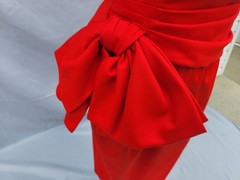 Vintage A.J. Bari Spaghetti Strap Dress w/Bow Size 8 ~ Red ~ SEE DESCRIPTION