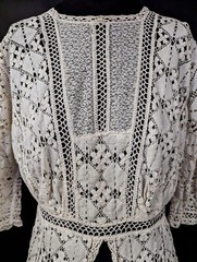 EDWARDIAN WHITE LACE BLOUSE W HALF SLEEVES