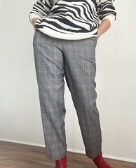 Vintage Highwaisted Grey Checked Plaid Casual Office Pants Trousers