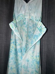 VTG 70’s Halter Maxi Dress Women’s XS SM Blue Green Floral Rayon Silky Summer