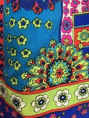 Vintage 70s Hawaiian Togs Psychedelic Patchwork Top Hawaii Sz 12 Fits XS-S