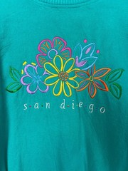 Vtg 90s Crazy Shirts Hawaii San Diego Embroidered Sweatshirt Cotton poly blend L