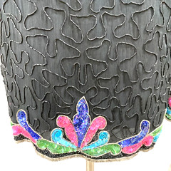 Vintage Beaded Cocktail Jacket Silky Nites by Cherish black beads & multi sequin
