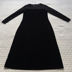 Vintage 90s Midi Dress Jacqueline Ferrar Sz 10 Black Velvet Burnout Fairy Grunge