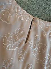 FRITZ & LLOYD Vintage Blush Pink Embroidered Short Sleeve Popover Blouse Sz 12