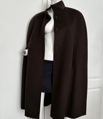 Max Studio Brown Wool Cape 1990s Unused