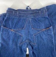 Vtg 70s N’est Ce Pas?STAR BUTT Jeans Bell Bottom Belted Denim Disco 28×32 W/belt