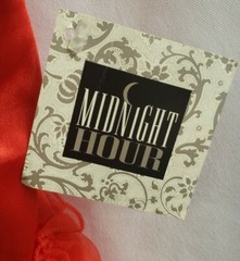 RARE VINTAGE MIDNIGHT HOUR SILKY RED ROSE NYLON CHIFFON BODYSUIT TEDDY NWT! Med