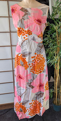 Vtg Alfred Shaheen Honolulu Hawaiian Maxi Dress 1970s Tiki Hawaii Tropical Mod