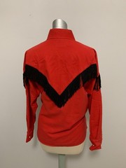 Vintage Kenny Rogers Western Collection Fringe Red Woman’s Shirt Sz 12