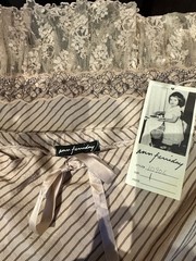 Ann Ferriday Vintage Pinstripe And Lace Bias Skirt Med Unworn W/tags Deadstock