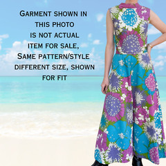 Alice Polynesian Fashions Barkcloth Palazzo Jumpsuit Vintage Hawaiian Romper