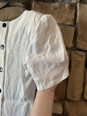 VTG 80s Tina Barrie USA Women’s Black White Button Pencil Dress Office Secretary