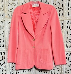 Vintage 60’s 70’s Jantzen Coral Peachy Pink Dayglo Blazer Jacket EVC Mod Groovy