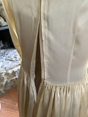 VTG 30s 40s Slipper Satin Ivory Wedding Dress Bridal Gown Long Train Art Deco