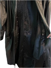 Jacqueline Ferrar Vintage Medium Trench Coat 1980s-90s Black Genuine Leather