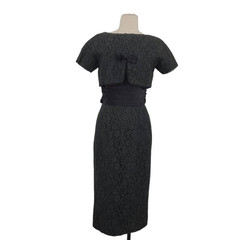 Vintage 1940s 1950s? Natlynn Black Wiggle Dress Sz Small Pin Up Old Hollywood