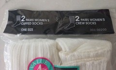 L’eggsWear Basic Sox 2 Cuffed & 2 Crew Socks, One Size, USA, Leggs Wear Sox