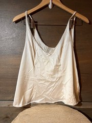 Vintage Vassarette Camisole PULLOVER Slip Tank Top Sz LARGE 42 White Retro 70’S