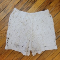 Cream Crochet Women’s Shorts NWOT Boho Cottagecore Coastal Gma