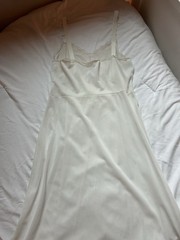 Vintage Ivory 3 Leaf Clover Embellished Nightgown Size and Brand Unknown