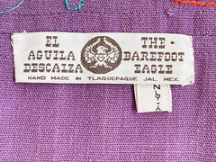JOSEFA Caftan Duster Robe Purple Embroidered Cotton Mexican Vintage Size S