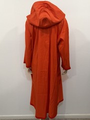 Vtg MycraPac Now Reversible Long Hooded Cape Red/Orange Sz S/M Raincoat Wind