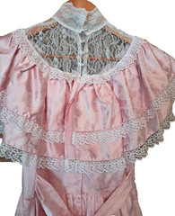 Gunne Sax Pink Satin Princess Dress Small Size 5 Ruffle Southern Belle 80s Prom