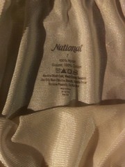 NATIONAL 7/L Soft Ivory Shiny Satin 100% Nylon Full Brief Panties 3 Pack