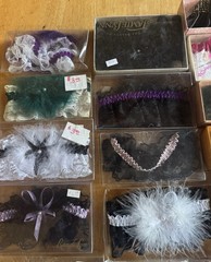 Lot of 18 Vintage Bridal Wedding Garters- New In Package Assorted Colors