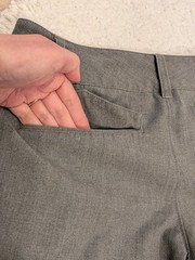 Vintage 2006, low rise gray slacks, Women 8. 32 in Waist. 9 in Rise. 30 inseam.