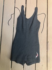 1920s Jantzen Women’s Wool Swim suit Black Diver Union Made Oshkosh Size 38