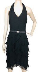 Patra Tiered Chiffon Halter Cocktail Vintage 90’s Party Dress Size 8