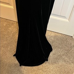 Vintage Y2K 90s Jessica McClintock Black Velvet Dress Gown Rhinestone 7/8 Small