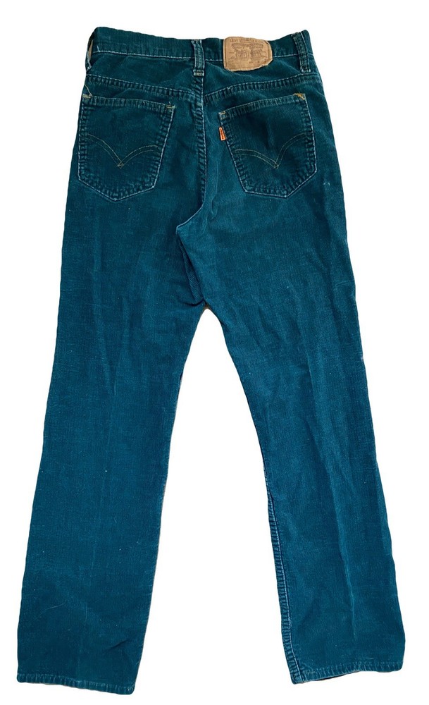 Levi’s Teal/Green Orange Tab Corduroy Straight Leg W26 L30 Student 716-1599