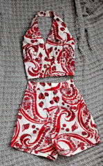 Vintage 1950’s Ceeb of Miami Halter Top w Matching High Waist Shorts XS