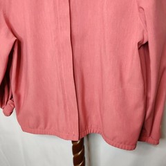 Tan Jay Vintage women’s size L shirt salmon color collared full zip long sleeves