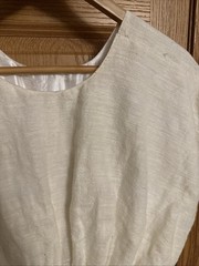 Vintage Handmade 70s Style Dress Embroidered Hem Boho Hippie Ivory Gauze Small