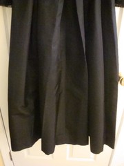 Vintage 1960’s Black Ruffle Collar and Cuffs Polk-A-Dot Top Dress with Sash Belt