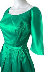 50’s Vintage Fit and Flare – Gorgeous Green Dress Union Made Size 10