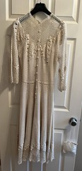 Vintage Handmade Irish Crochet Lace Dress Modern Size US 4/6Impeccable Wedding