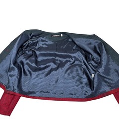 Vtg 80s 90s Canvasbacks Glutton Horsefield M Wool Silk Red Preppy Artsy Whimsy