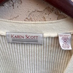 Vintage Karen Scott Chunky Knit Oversized Cardigan Sweater Size M
