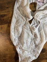Victoria’s Secret Ivory White Lace Mesh Teddy Bodysuit Lingerie Size M