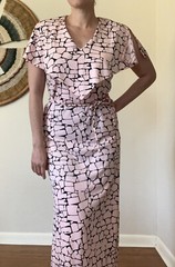 Rare Vintage 70s Hanae Mori Pink Nylon Dress Womans 4 Designer